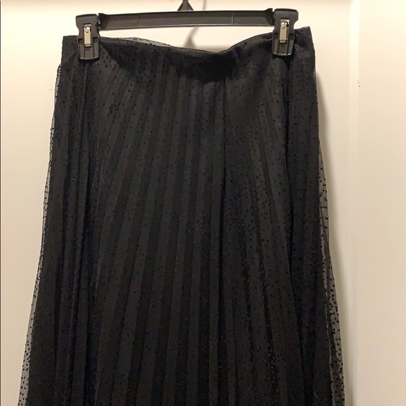 Zara Dresses & Skirts - ZARA Black Polka Dot Tulle Sheer Midi Skirt, Size S